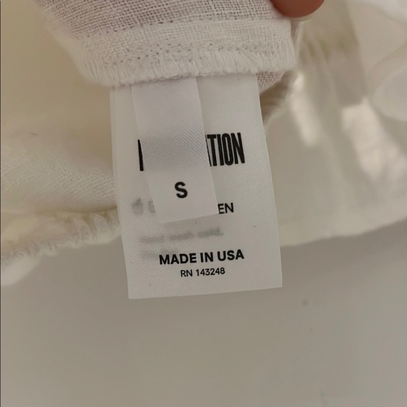 Reformation 100% linen crop top blouse white small - Picture 3 of 11